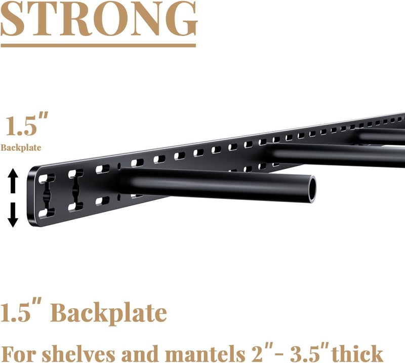 Craftersmark 2pcs Floating Shelf Hardware Heavy Duty Hidden Shelf Brackets Support,Wall Mounting Invisible Floating Shelves Bracket with Jig (34" x 4" x 1.5" with Tools) - Image 3